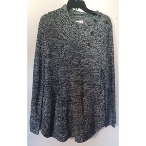 Style & Co Marled Knit Asymmetrical Button Sweater‎ | L